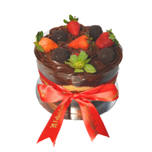 Torta Chocolate com Morango Naked Alemã Confeitaria