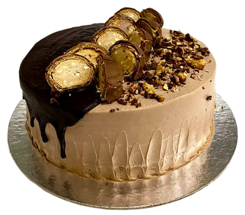 Imagem da Torta de Sonho de Valsa, com massa suave, recheio cremoso e pedaços de Sonho de Valsa decorando a superfície. Ideal para amantes de chocolate.