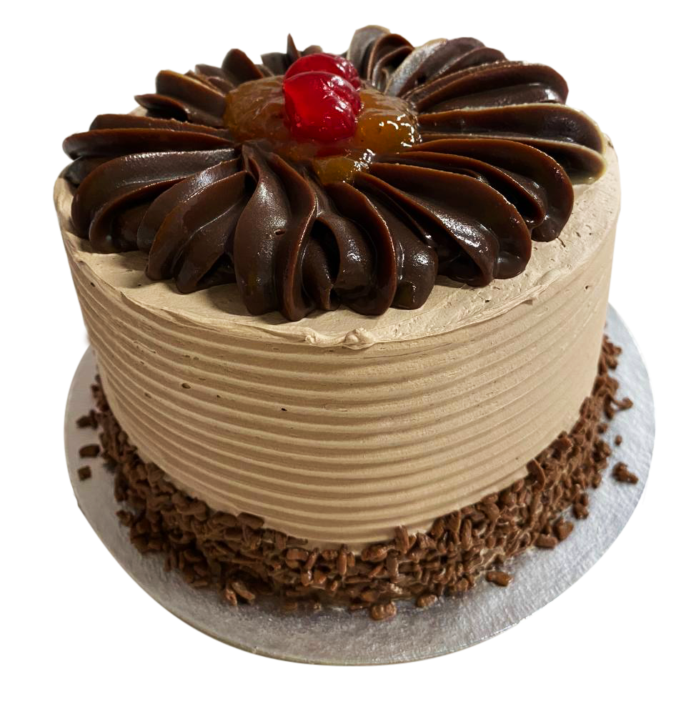 Imagem de uma torta de chocolate com cupuaçu, mostrando a rica decoração de chocolate e o recheio cremoso de cupuaçu. A torta é irresistível.