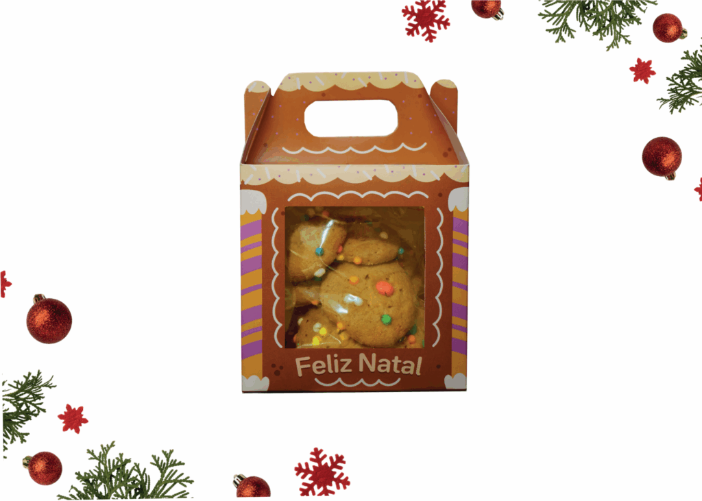 caixa de cookie natalina