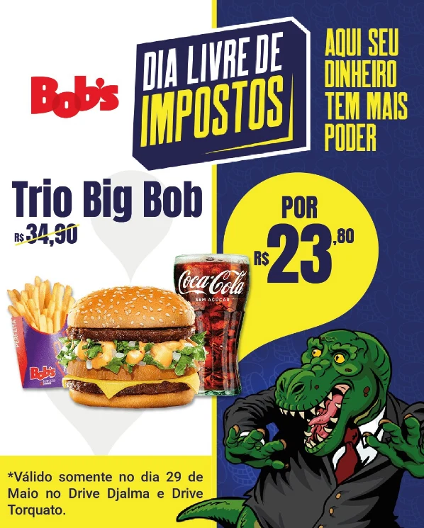 bob´s participa do dia livre de impostos 